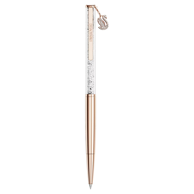 Crystalline ballpoint pen Swan, Rose gold-tone plated